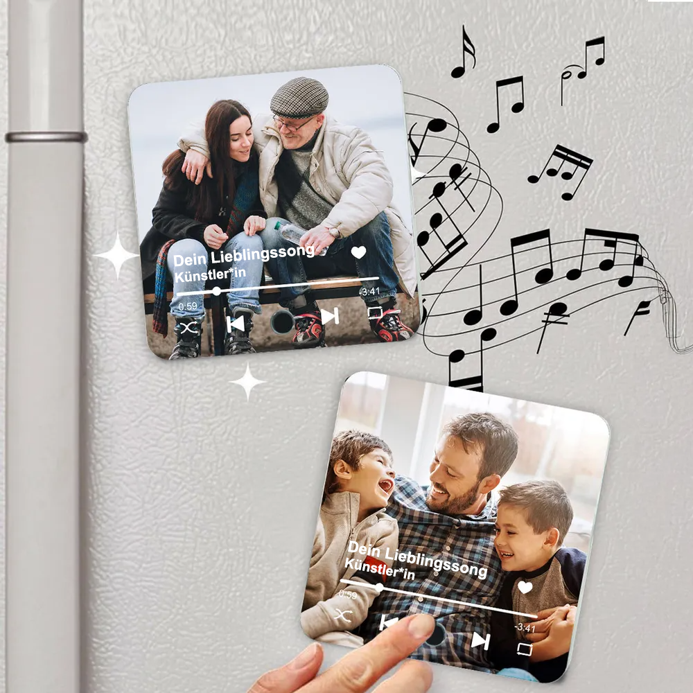 Musik-Acryl-Magneten mit Foto und Lied Geschenk für Familie