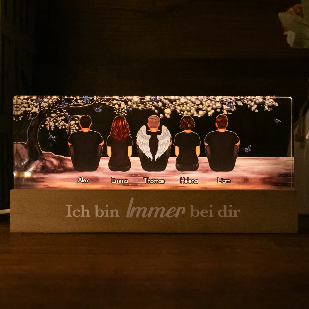 Personalisiertes LED Nachtlicht-Familie unter dem Baum Trauergeschenk