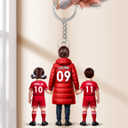 Fußballmama und Kinder- Acrylschlüsselanhänger mit Trikots und Namen