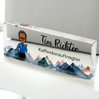 Personalisierter Acrylblock mit Figur, Namensschild für den Schreibtisch Büro-Geschenk für Kolleginnen & Kollegen