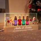 Personalisiertes LED-Nachtlicht mit Geburtsblumen Geschenke für Familie