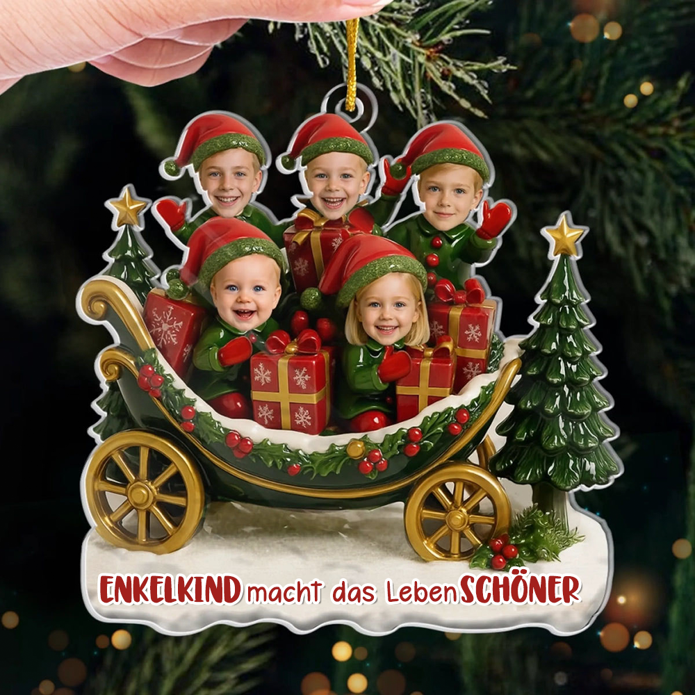 Acrylanhänger mit Fotos und Text Personalisierter Christbaumschmuk für Oma und Opa