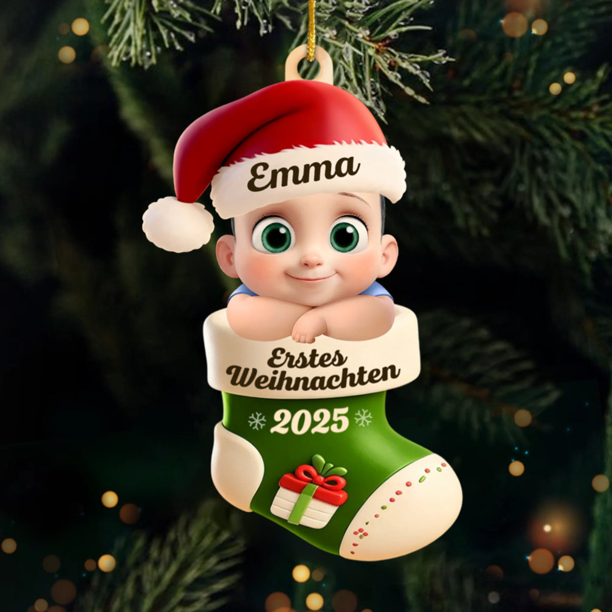 Erstes Weihnachten 2025 - Acrylanhänger Weihnachtsanhänger mit Baby