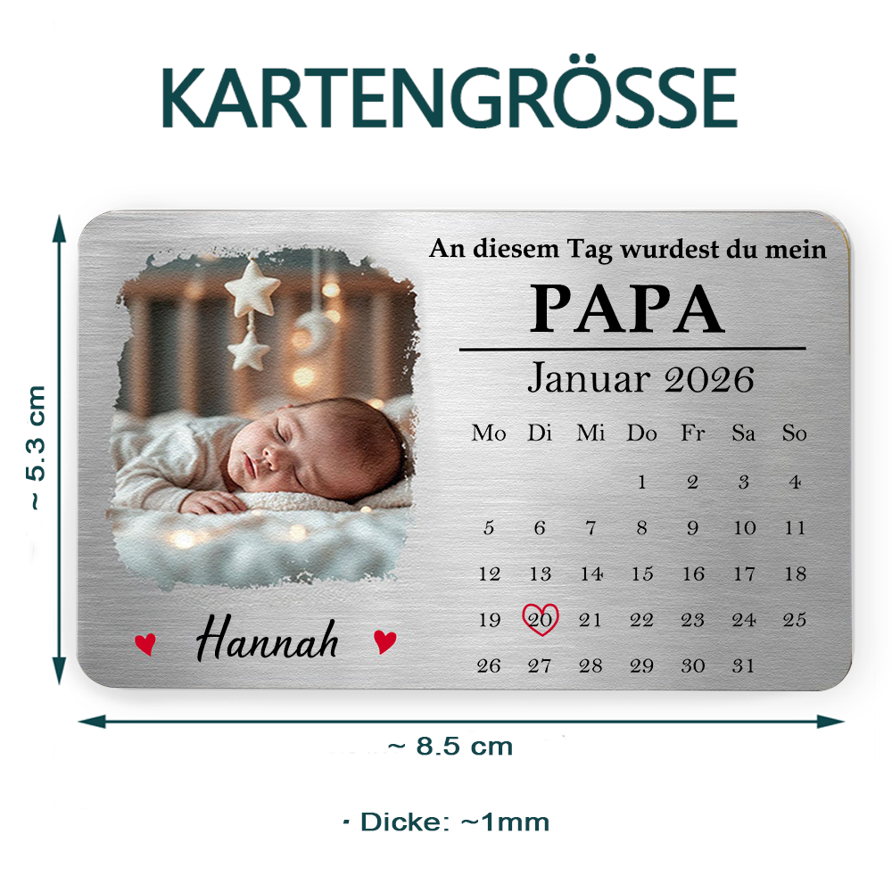Foto Wallet Card mit Kalender Geldbörsen-Karte für Papa, Mama, Opa und Oma
