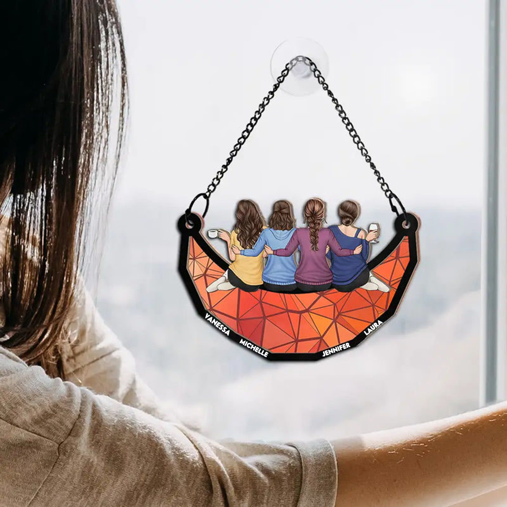 Sonnenfänger Ornament mit 2-6 Frauen personalisiert Geschenk für Schwester und Freunde