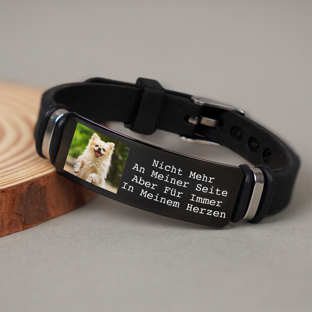 Personalisiertes Silikon-Armband zum Gedenken an ein verlorenes Haustier