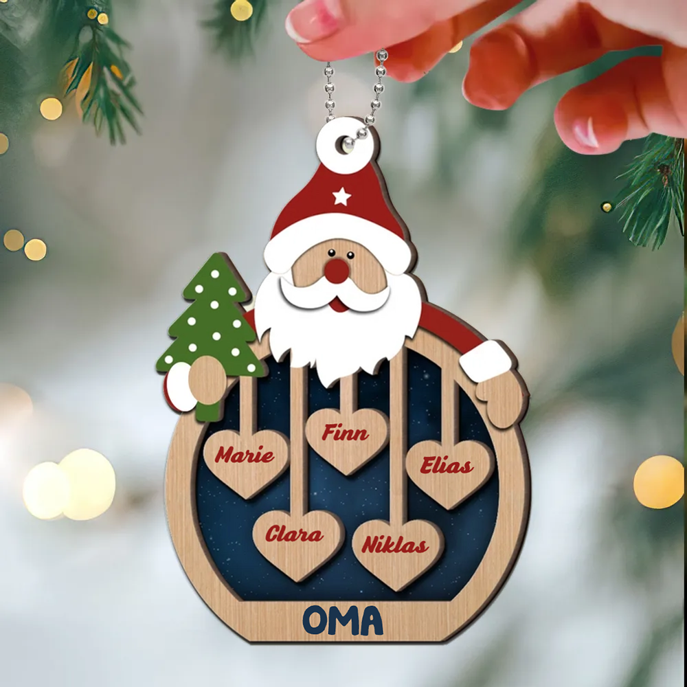 Weihnachtsmann's Sweethearts Personalisierte Weihnachten 2-Schicht-Holz-Ornament