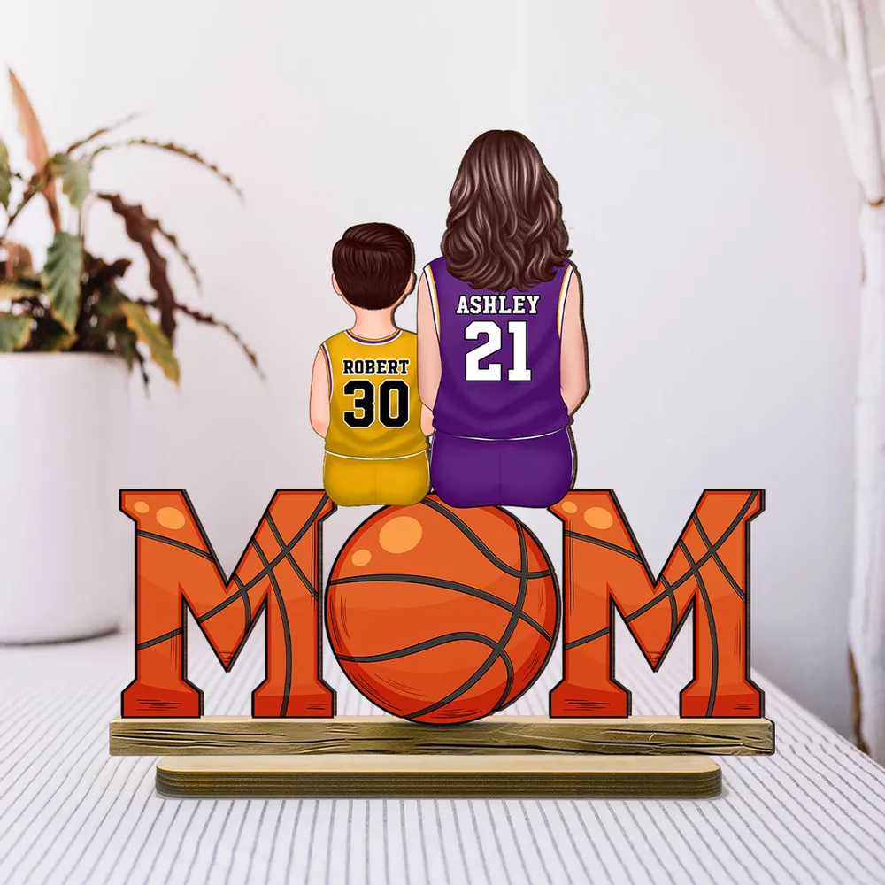 Basketballmama-Personalisierte MOM-Holztafel