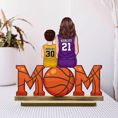 Basketballmama-Personalisierte MOM-Holztafel