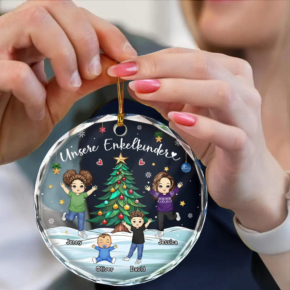 Personalisierter Glasanhänger Christbaumschmuk für Oma und Opa