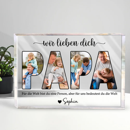 PAPA Acrylblock mit Fotos, Text und Namen