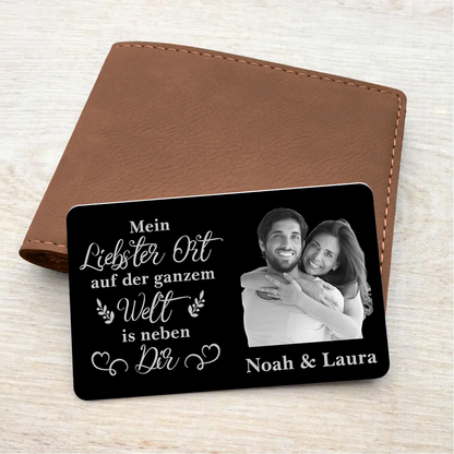 Mein Liebster Ort - Personalisierte Brieftasche-Karte mit Foto Geschenk für Paar