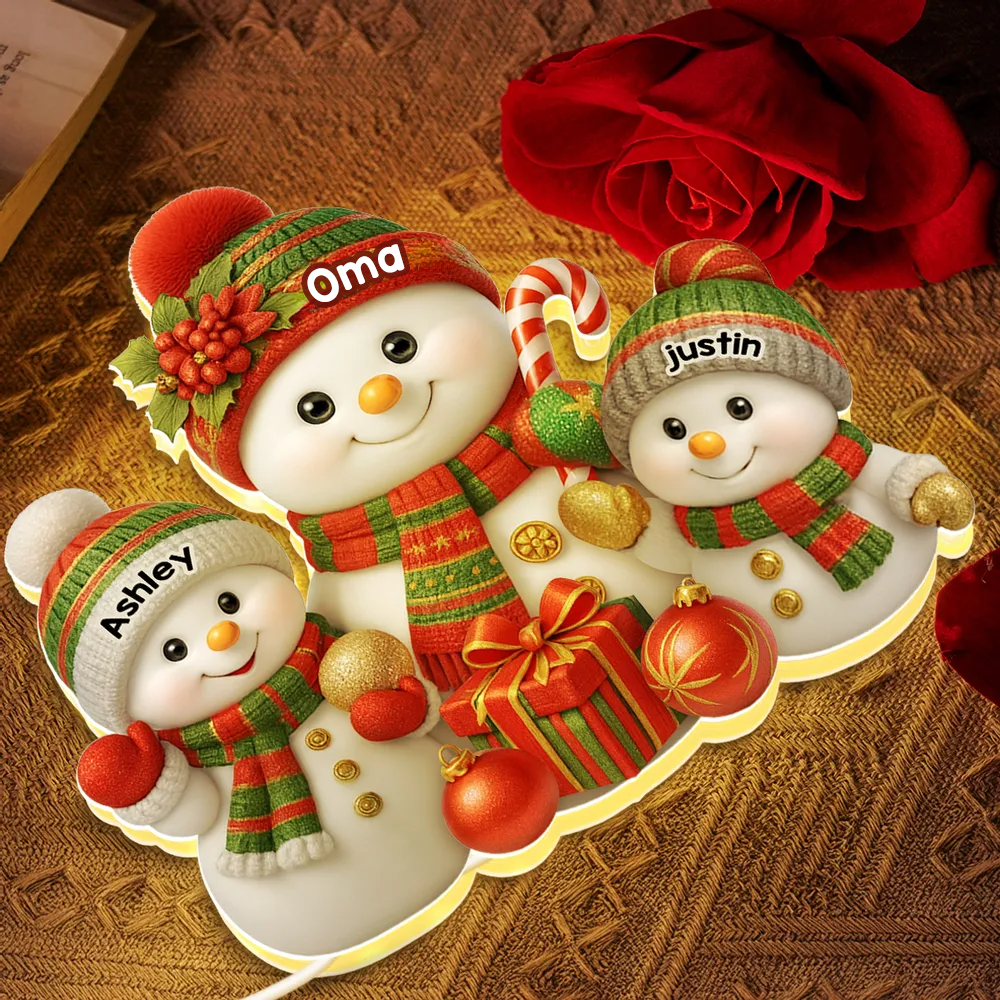 Personalisierte LED-Lichtbox mit Oma und Enkelkinder Weihnachtsdekoration für Oma