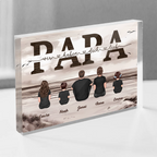 "Papa, wir haben dich lieb" Acrylblock mit Familie für Papa und Opa