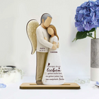 Mädchen mit Engelmama/ Engelpapa - Personalisierter Holzaufsteller mit Namen Trauergeschenk