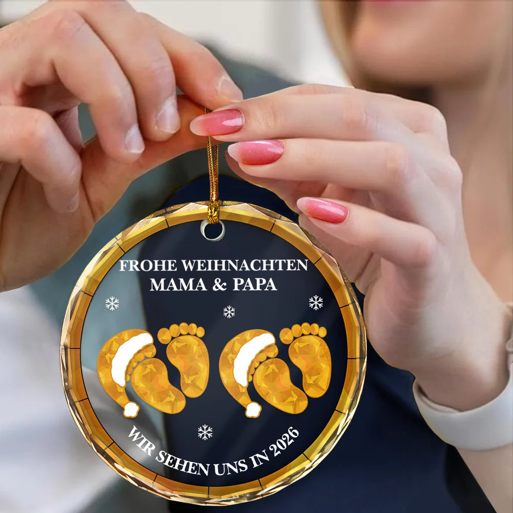 Personalisierter Glasanhänger „Baby erwartet – wir sehen uns in ...“