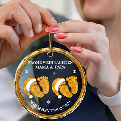 Personalisierter Glasanhänger „Baby erwartet – wir sehen uns in ...“