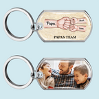 Fausstoß Foto-Edelstahl-Schlüsselanhänger mit Expoxidharz Geschenk für Papa