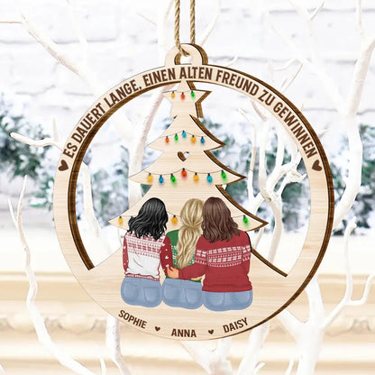 Personalsierter Holzanhänger mit 2-6 Personen Christbaumschmuck Geschenk für Freunde