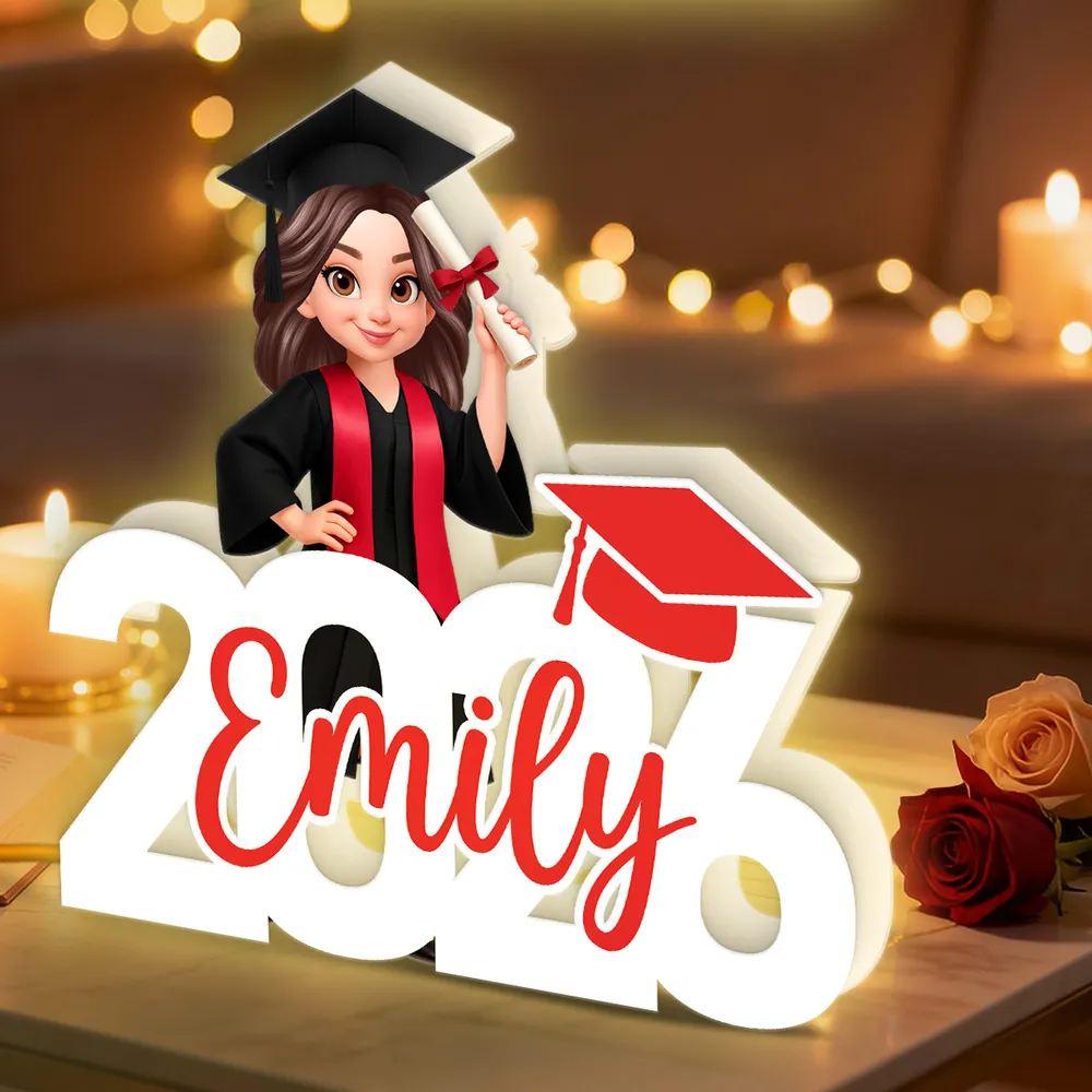 Abschlussjahrgang – Personalisierte LED-Lichtbox – Geschenk zur Graduation