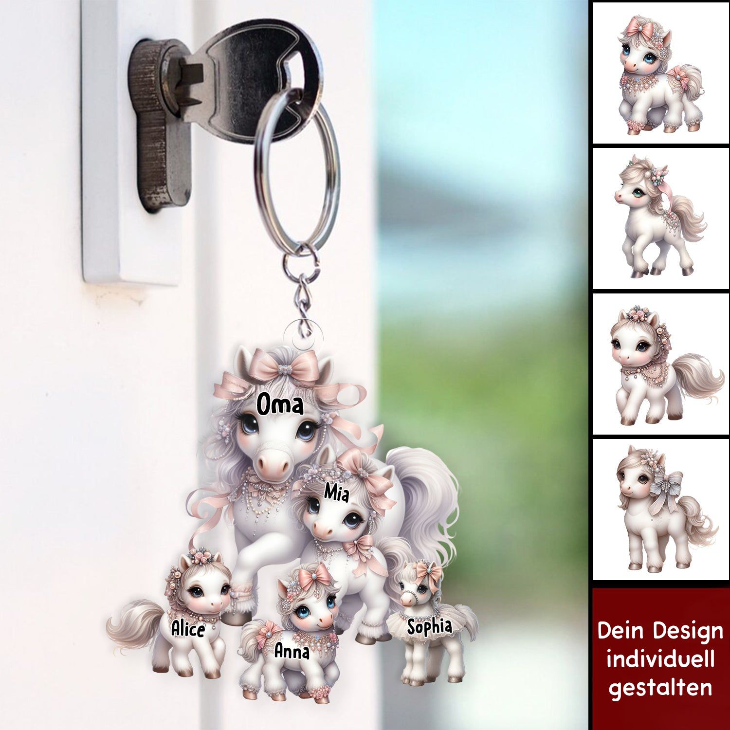 Pony-Personalisiertes Acryl-Schlüsselanhänger