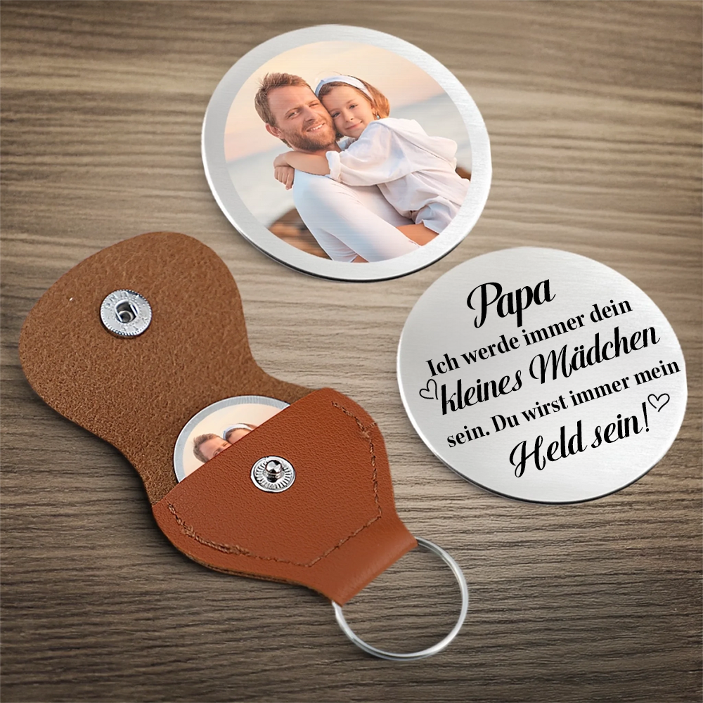 Immer Dein kleines Mädchen-Taschenumarmung mit Foto für Vater und Mutter
