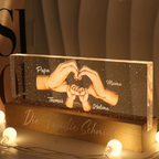 Herzform mit Händen-Personalisiertes LED Nachtlicht für Mama und Papa