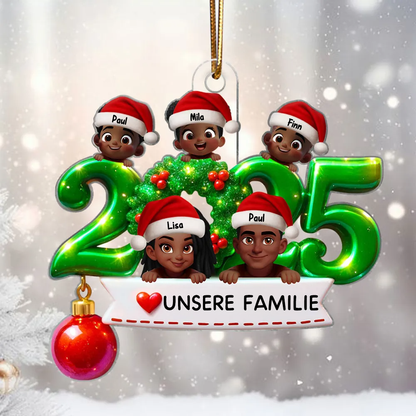 2025 Familie - Acrylornament mit Elten und Kinder Christbaumschmuck