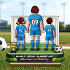 "Mamas fußballmannschaft" Personalisierter Holzaufsteller mit Frau und Kinder