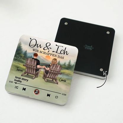 Sonnenaufgang Musik-Magneten mit Paar und Spruch