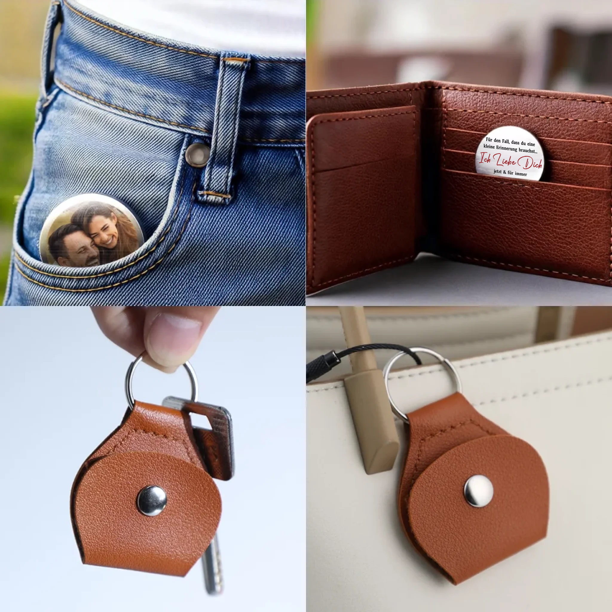 Ich Liebe Dich-Taschenumarmung mit Foto für Liebespaar