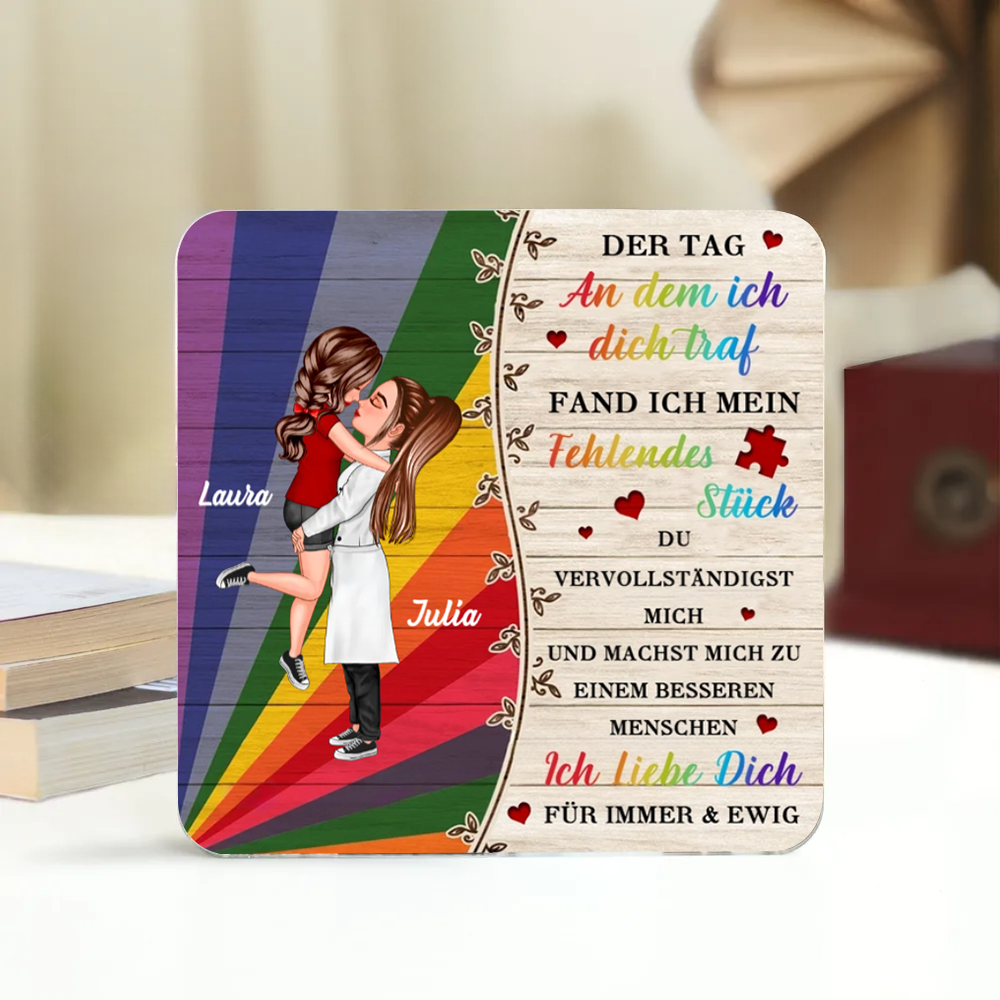 Regenbogen-Personalisierte Acryl-Magneten für Paare