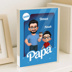 Personalisierter Acrylbock mit Papa und Kinder Geschenk für Vater und Opa