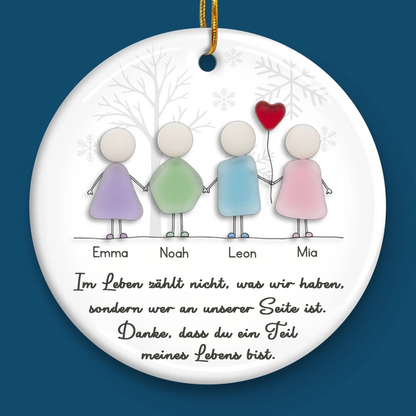 Personalisiertes Dankeschöngeschenk Keramik-Ornament mit Namen im Sea-Glass-Stil Christbaumschmuck für Freunde