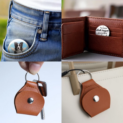 Foto-Taschenumarmung mit Engelsflügel Trauergeschenk