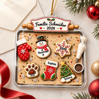 Personalisierter Acryl-Weihnachtsanhänger – Lebkuchen-Motiv