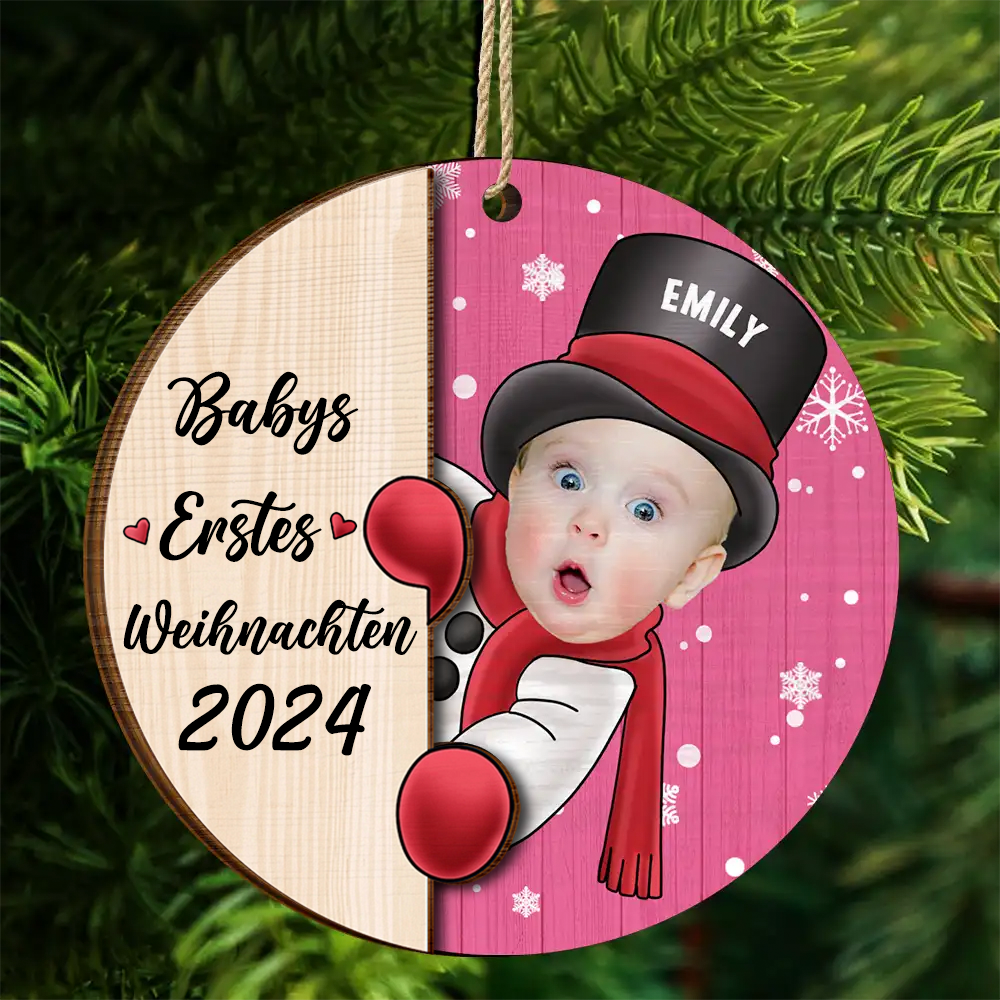 Babys Erstes Weihnachten-Foto Holz-Weihnachtsanhänger