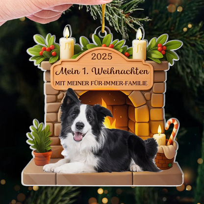Mein 1. Weihnachten-Personalisierter Acrylanhänger mit  Foto Christbaumschmuck für Haustiere