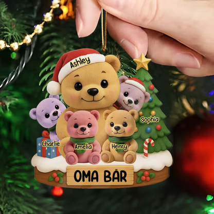 Personalisiertes Acryl-Ornament Christbaumschmuck mit Bärenmotiv Geschenk für Oma
