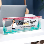 Acrylblock mit Foto, Name und Titel Persönliches Büro-Geschenk für Kolleginnen & Kollegen