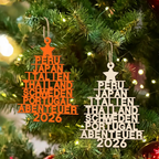 Personalisierter Holz-Weihnachtsanhänger mit individuellen Reisezielen