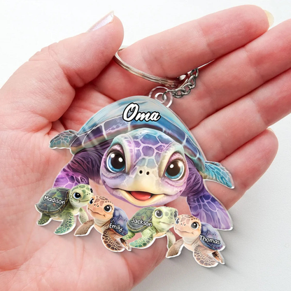 Acryl-Schlüsselanhänger mit Meeresschildkröten Geschenk für Oma