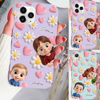 Silkon Handyhülle mit Kinder Personalisierte Handyhülle für iPhone und Samsung Geschenk für Oma und Mama