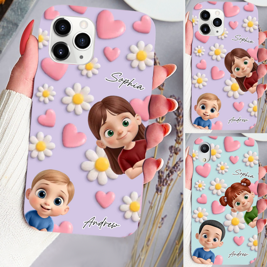 Silkon Handyhülle mit Kinder Personalisierte Handyhülle für iPhone und Samsung Geschenk für Oma und Mama