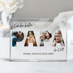 Für den besten Papa der Welt-Acrylblock mit Fotos und Text Geschenk für Vater