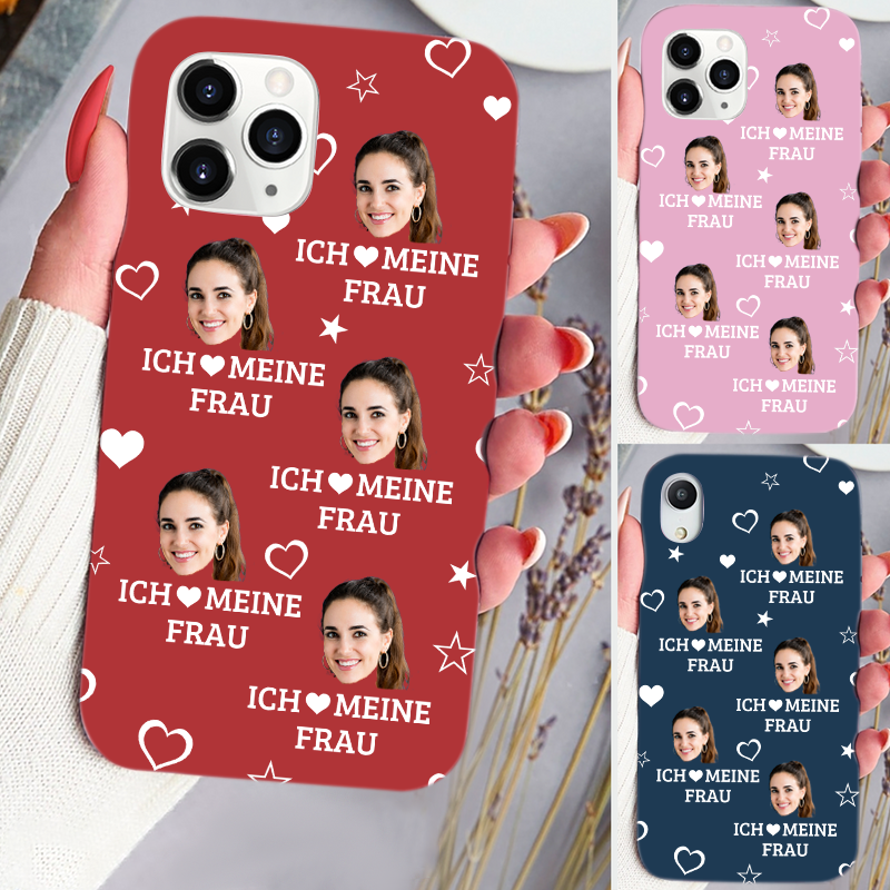 Ich liebe... Silikonhandyhülle für iPhone und Samsung mit Foto Geschenk für Frau, Mann, Papa, Mama, Opa und Oma