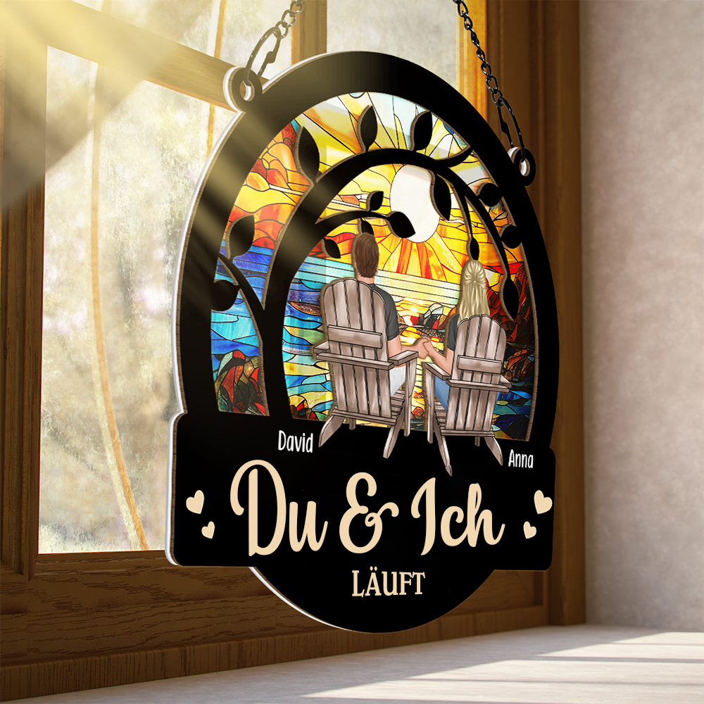 Du und Ich Läuft-Personalisierte Acryl Fenster Sonnenfänger Ornament