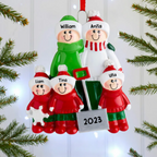 Weihnachtsschmuck Familie Schneeschaufeln mit 2-8 Namen Acrylglasscheibe