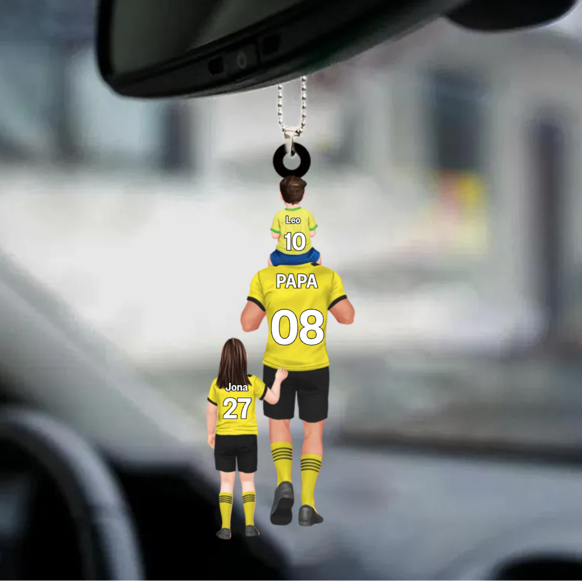 Papas Fußballmannschaft Anhänger Vater und Kinder