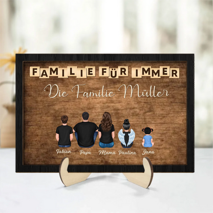 Personalisierter Holzaufsteller mit Familien Geschenk für Papa, Mama, Opa und Oma